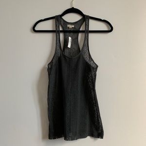 Aerie Charcoal Lace Tank Top
